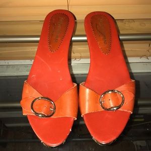 Yves Saint Laurent tangerine sandals